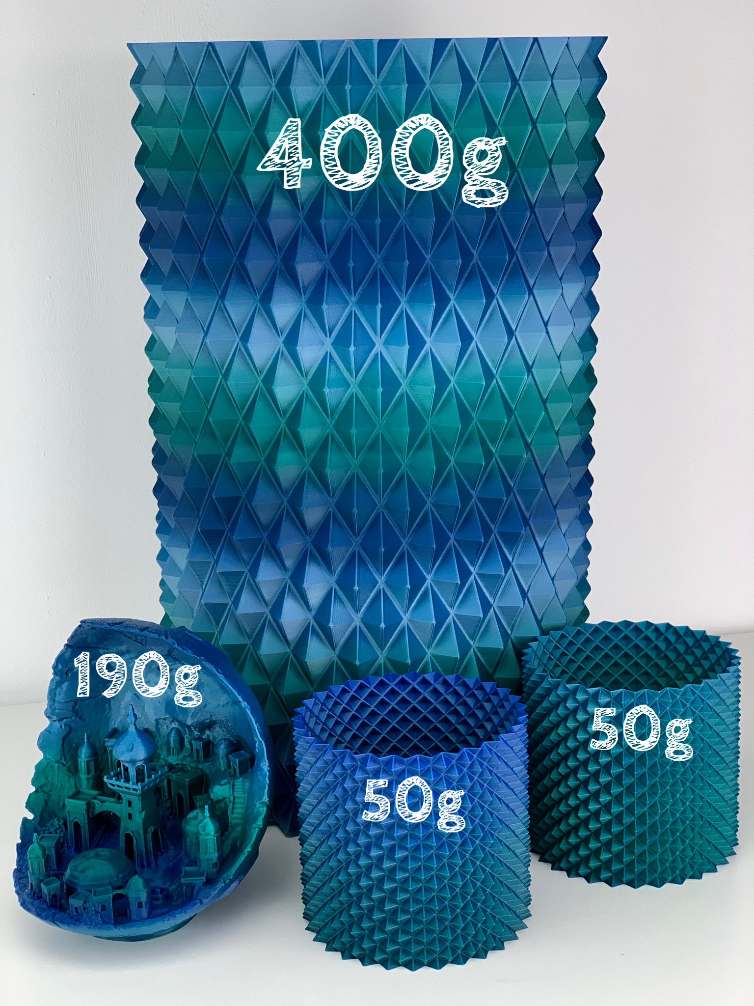 das-filament-pla-filament-sample-1-75-mm-multicolor-polarlicht-50-g image 3