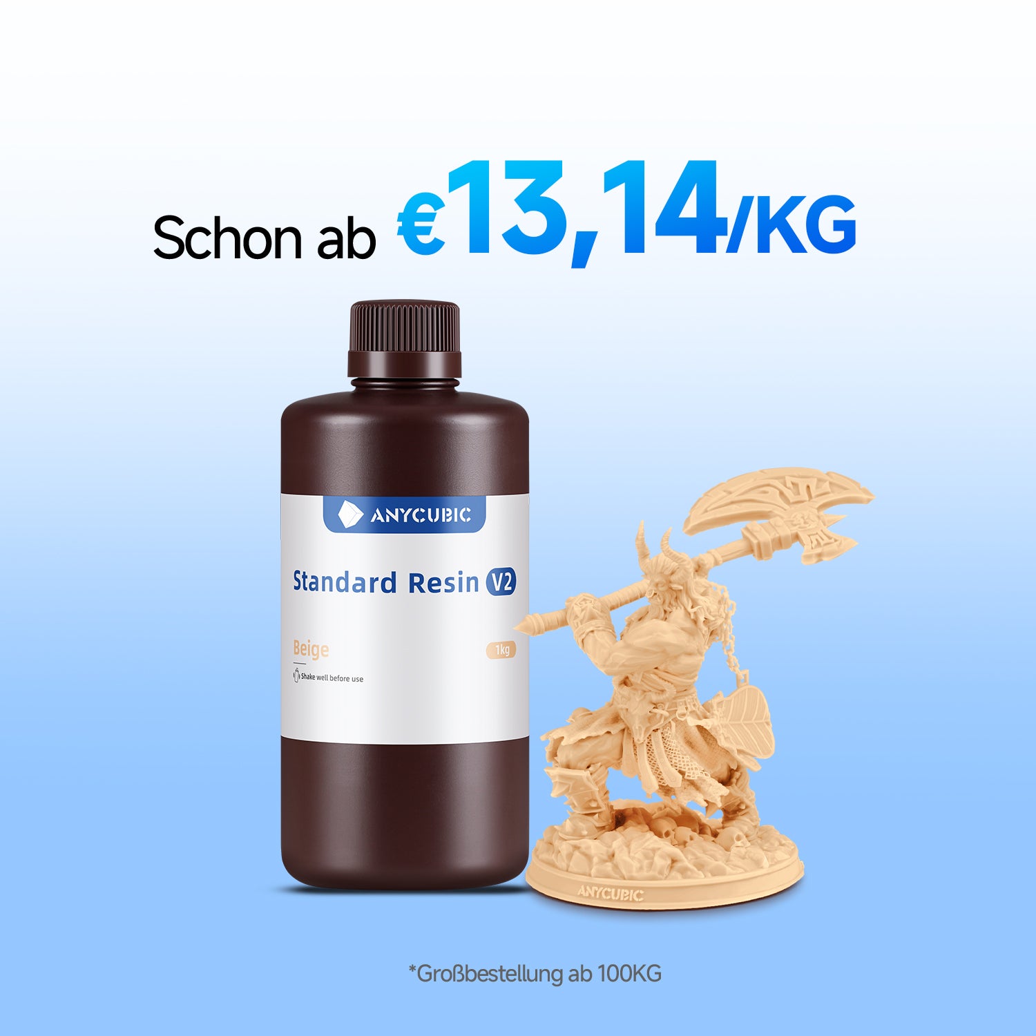 anycubic-standard-resin-v2-10-100-kg-angebot-uv-harz-in-wei-grau-schwarz-clear image 1