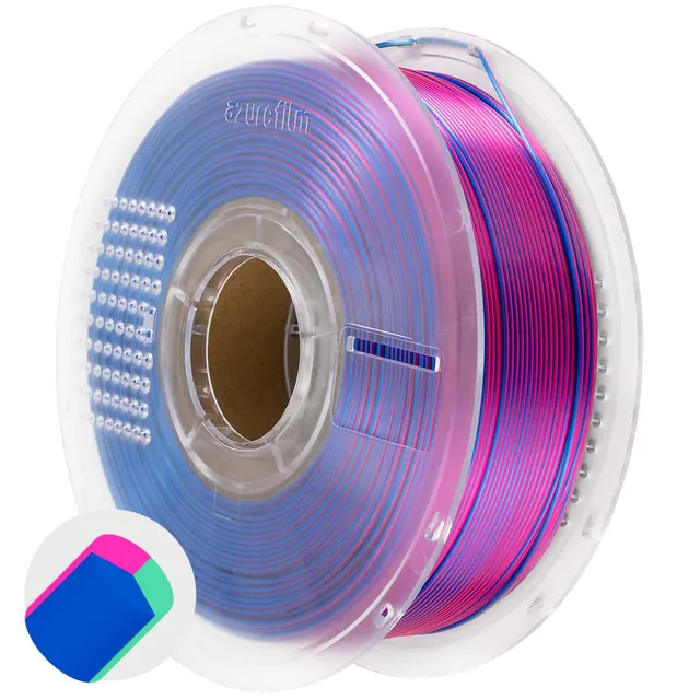 azurefilm-pla-silk-tri-color-filament-mermaid-dream image 1