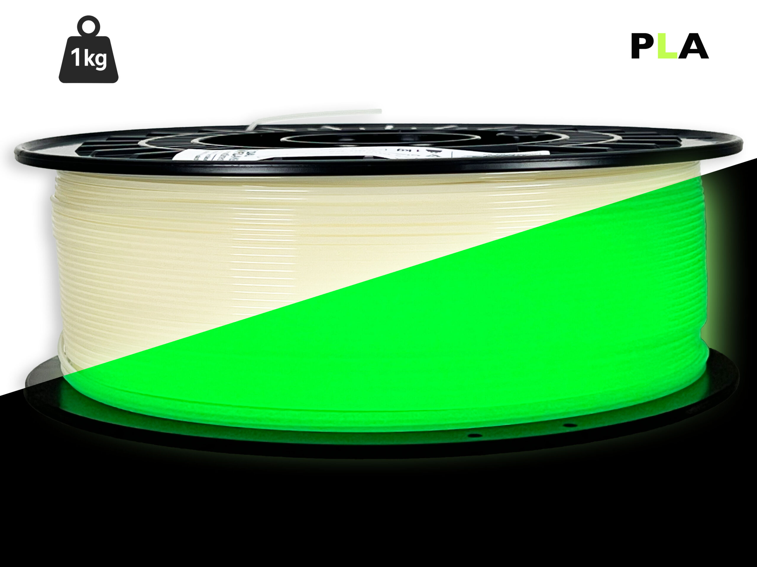 das-filament-pla-filament-1-75-mm-glow-gr-n-v2-1-kg image 1