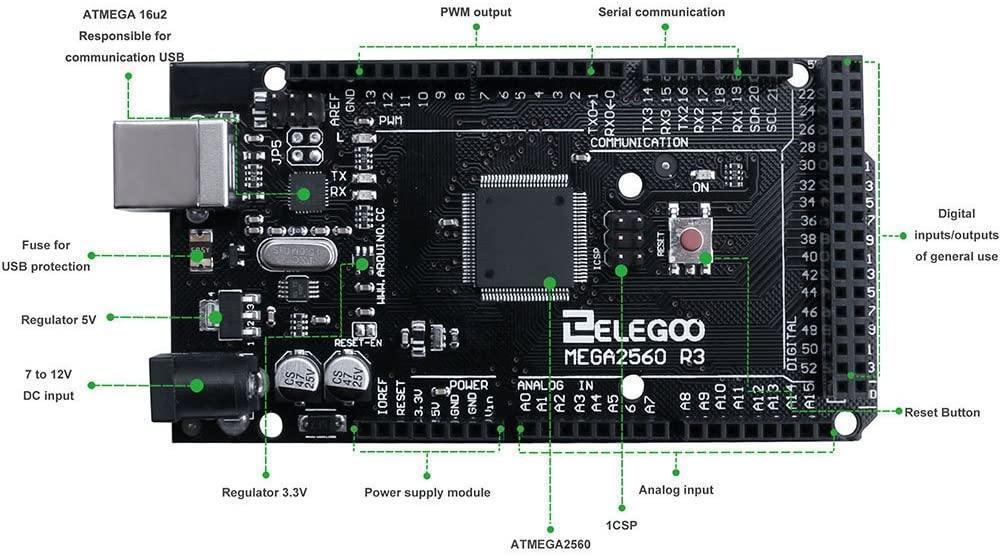 elegoo-mega-2560-r3-platine-mit-usb-kabel-controller-board image 3