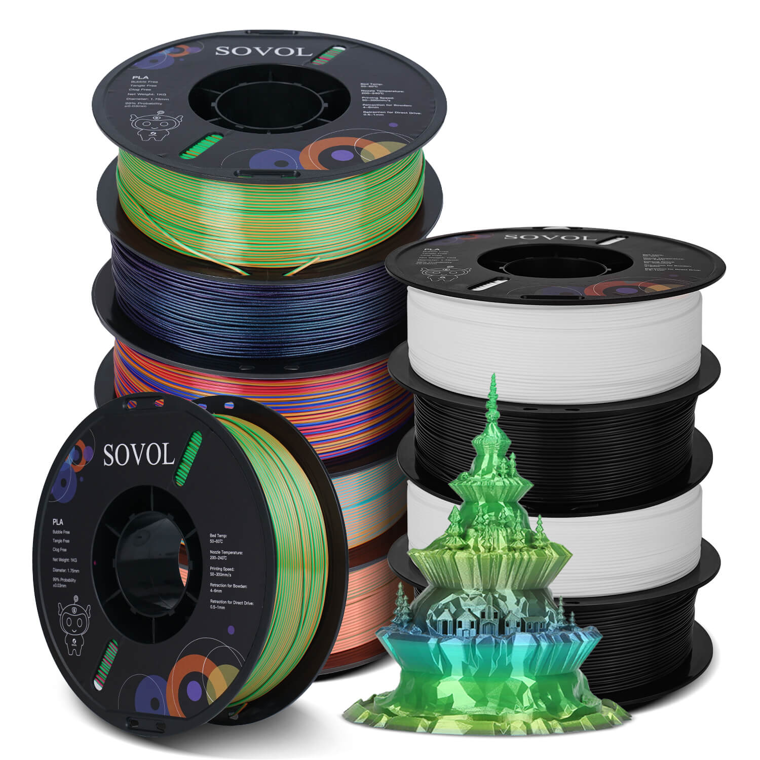 sovol-pla-silk-filament-bundle-10x1kg-1-75mm-10kg-sparpack image 3