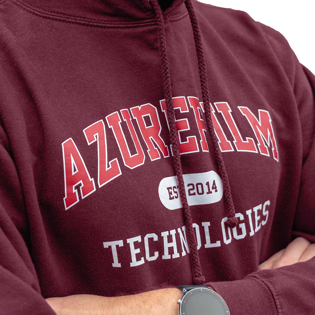 azurefilm-varsity-hoodie-bordeaux-red-lifestyle-kapuzenpullover image 3